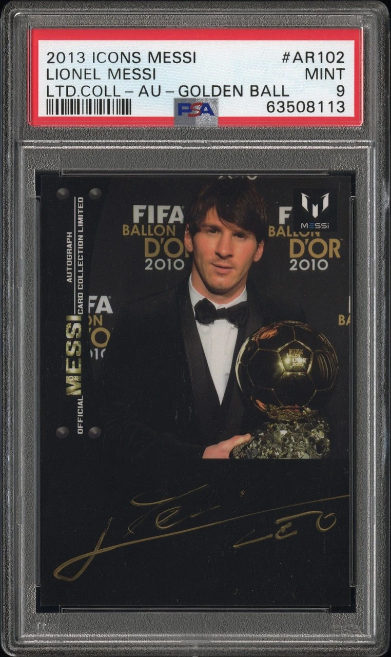 2013 Icons Lionel Messi Golden Ball Autograph