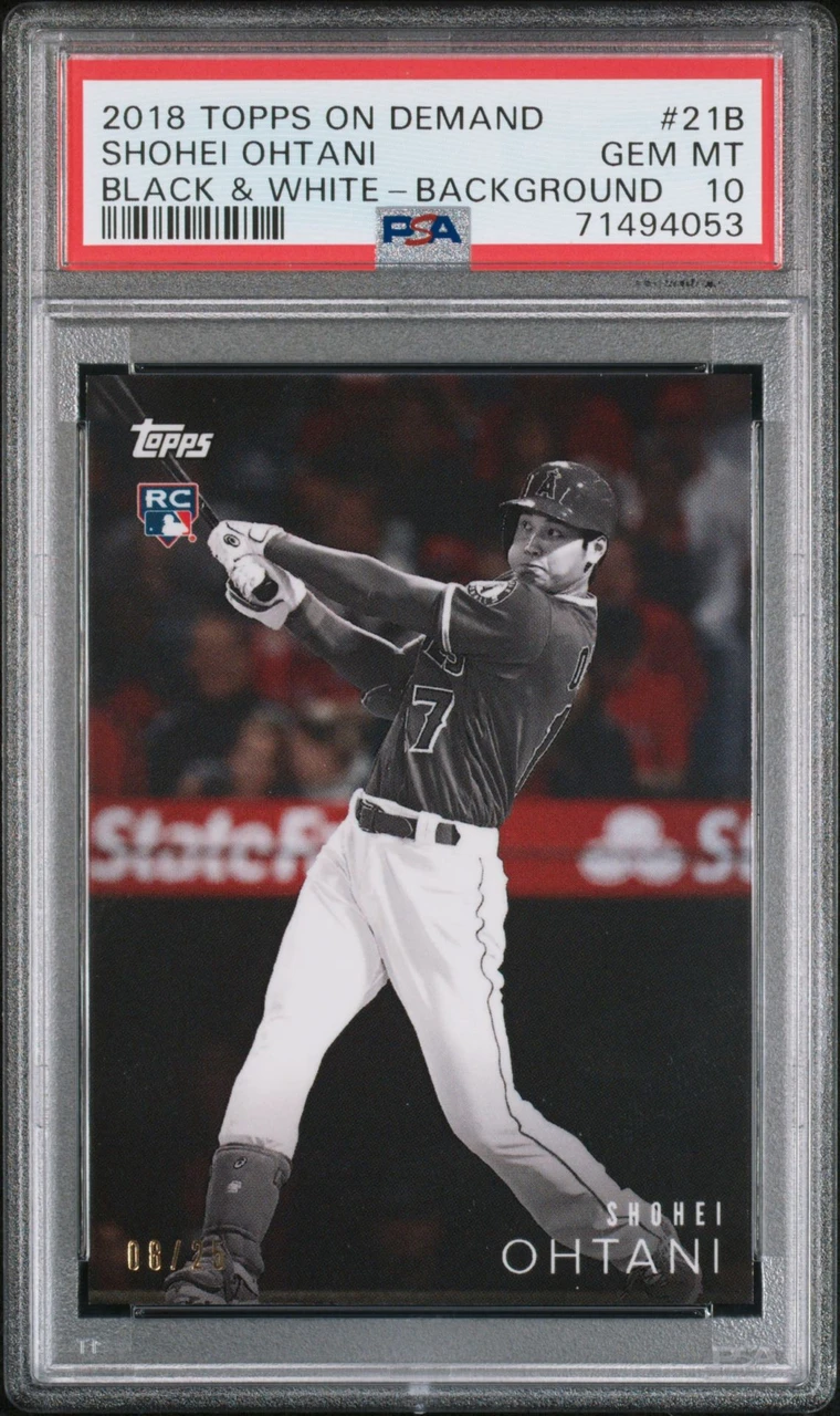 2018 Topps On Demand Shohei Ohtani #21B Black & White Background