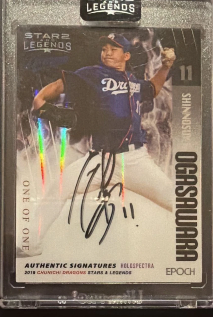 2019 Epoch Chunichi Dragons Stars & Legends Shinnosuke Ogasawara Authentic Signatures Holospectra 1/1