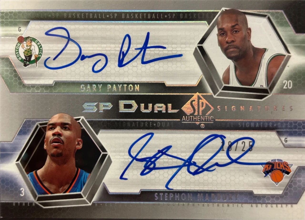 (/25 )Stephon Marbury Gary Payton 2004-05 UD SP Dual Signatures Auto