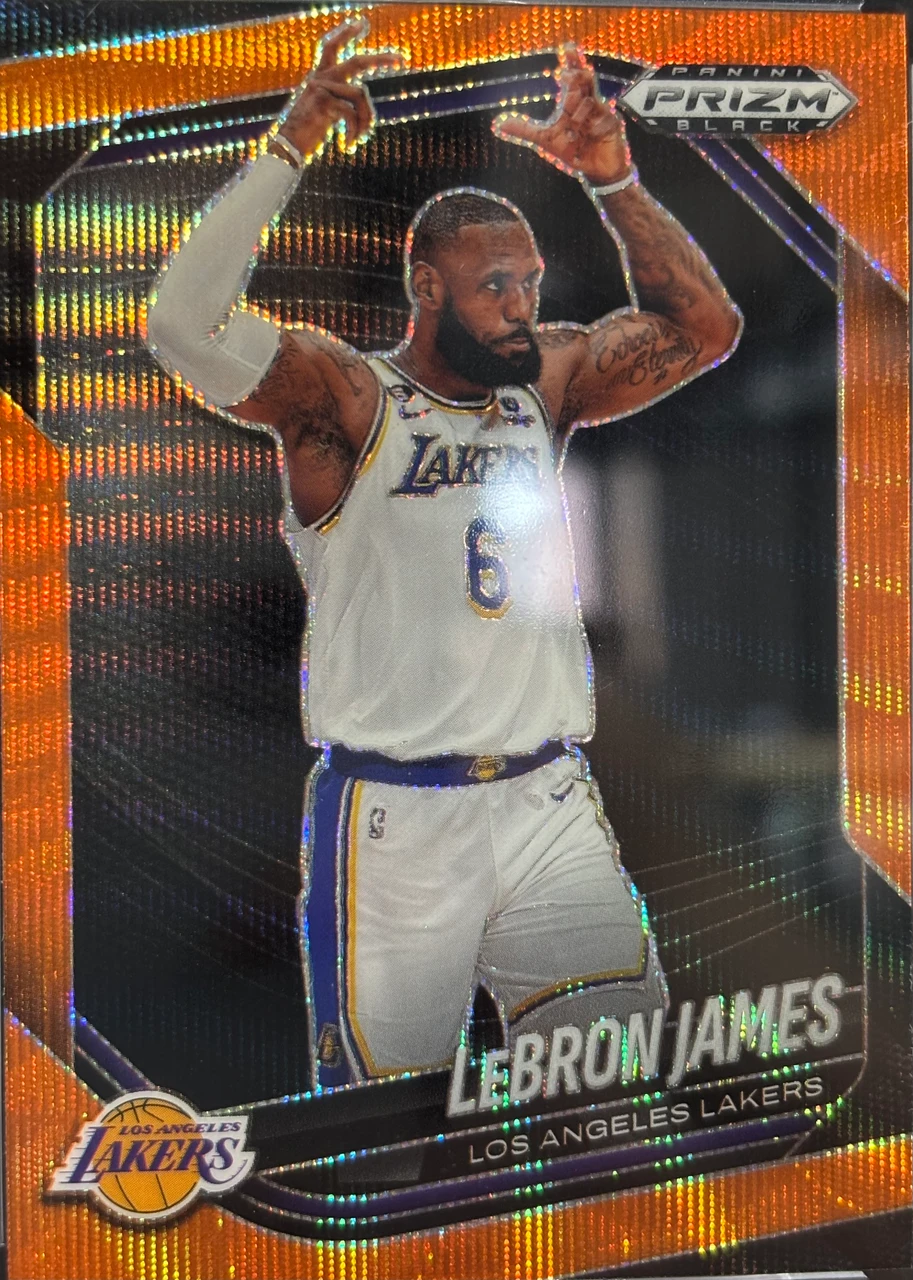 2024-25 Panini Prizm Black LeBron James orange wave/60