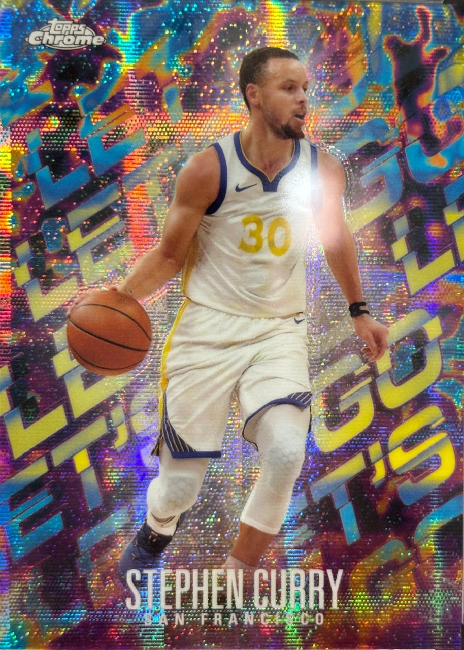 2024 Topps Chrome Basketball Stephen Curry Let's Go! SSP Golden State Warriors