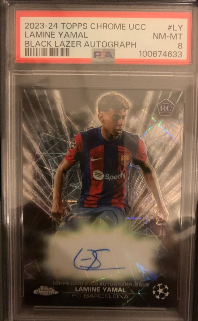 2023-24 TOPPS CHROME UCC LAMINE YAMAL BLACK LAZER AUTOGRAPH
