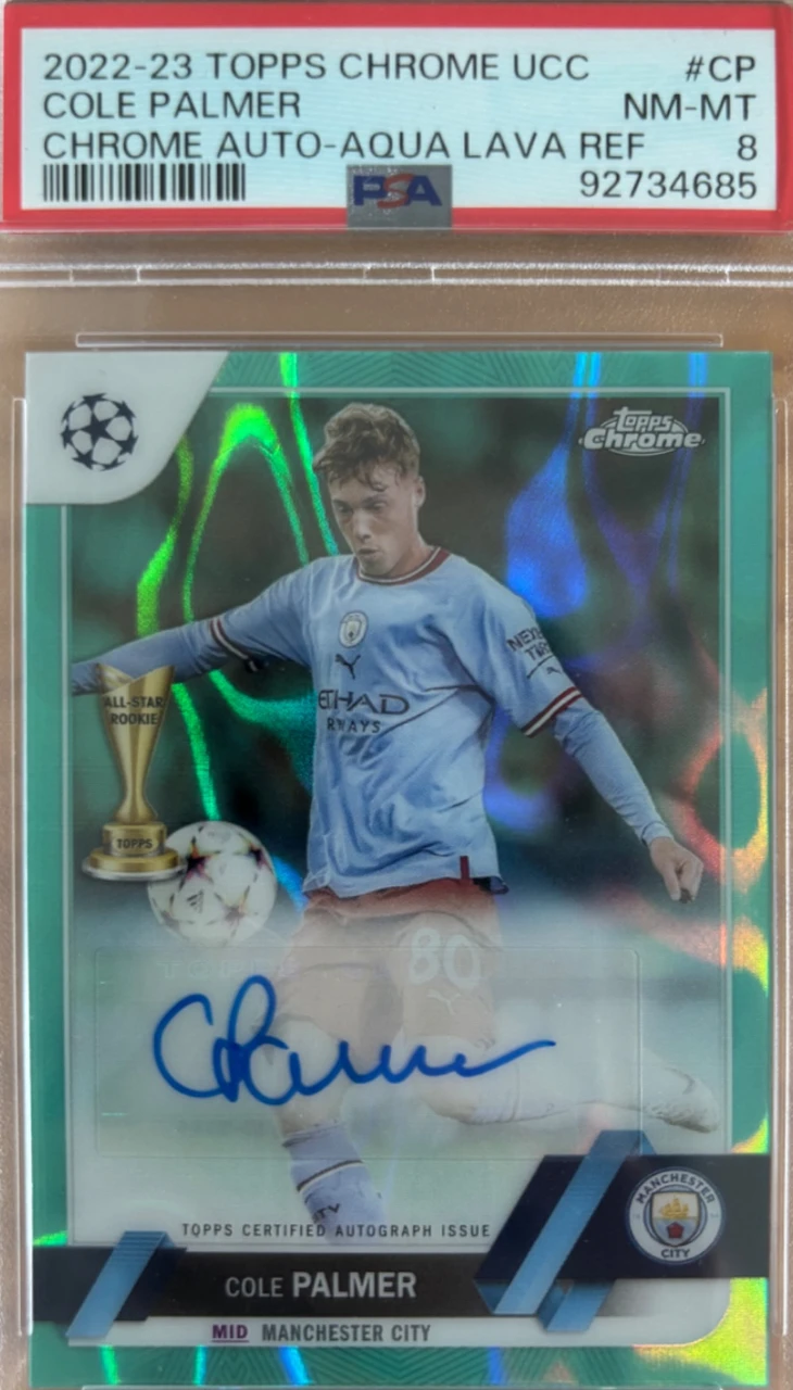 2022-23 Topps Chrome UCC Cole Palmer Auto-Aqua Lava Refractor
