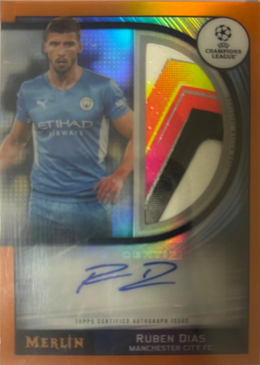 2021/22 Topps Merlin Chrome Rúben Dias Match Ball Signature