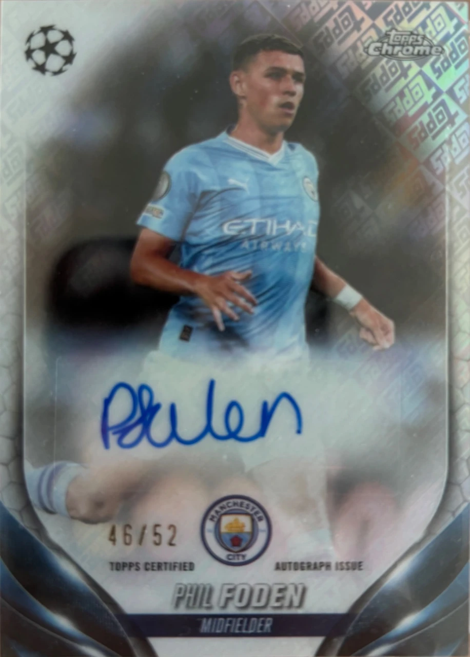 2023-24 Topps Chrome UEFA Club Competitions Phil Foden Autograph
