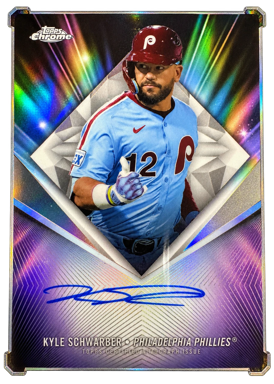 Kyle Schwarber Topps Chrome 75th Diamond Auto
