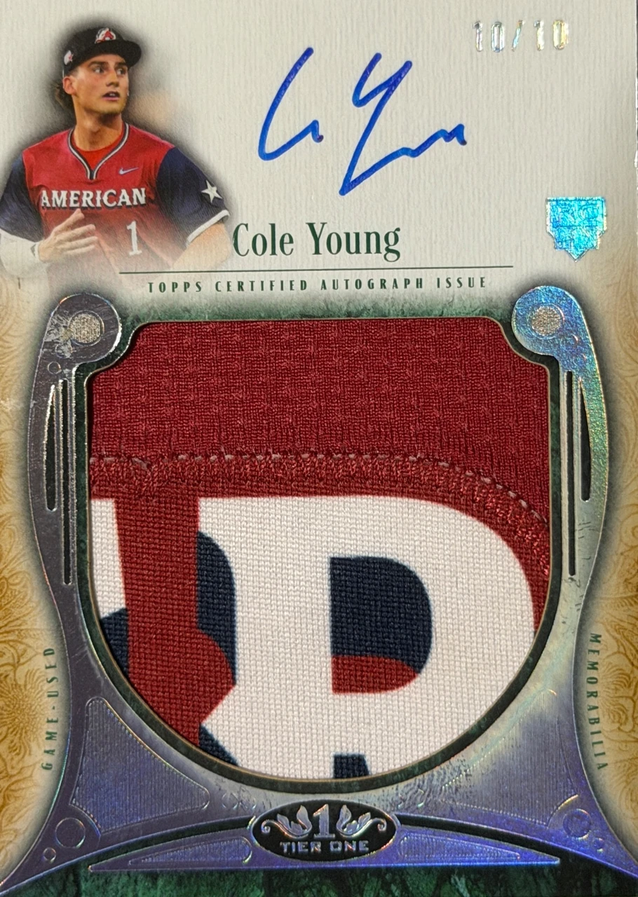 Cole Young 2026 Topps Tier One Autograph Relic