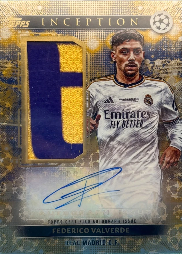 Topps INCEPTION UCC WEMBLEY WARM-UP AUTOGLAPH RELICS Gold Star Ball  Federico Valverde 1st No.