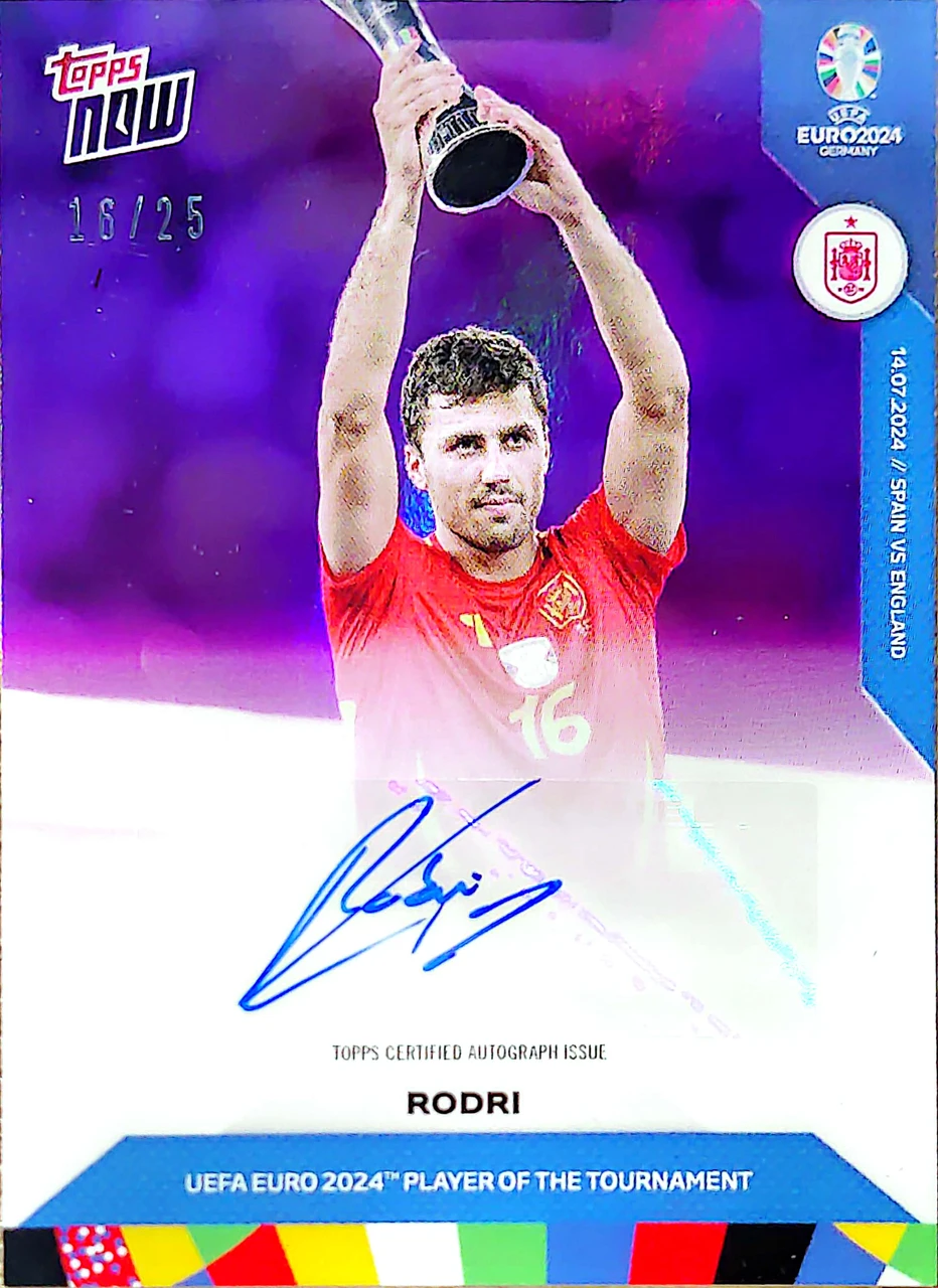 2024 Topps Now UEFA Euro 2024 Rodri Autograph