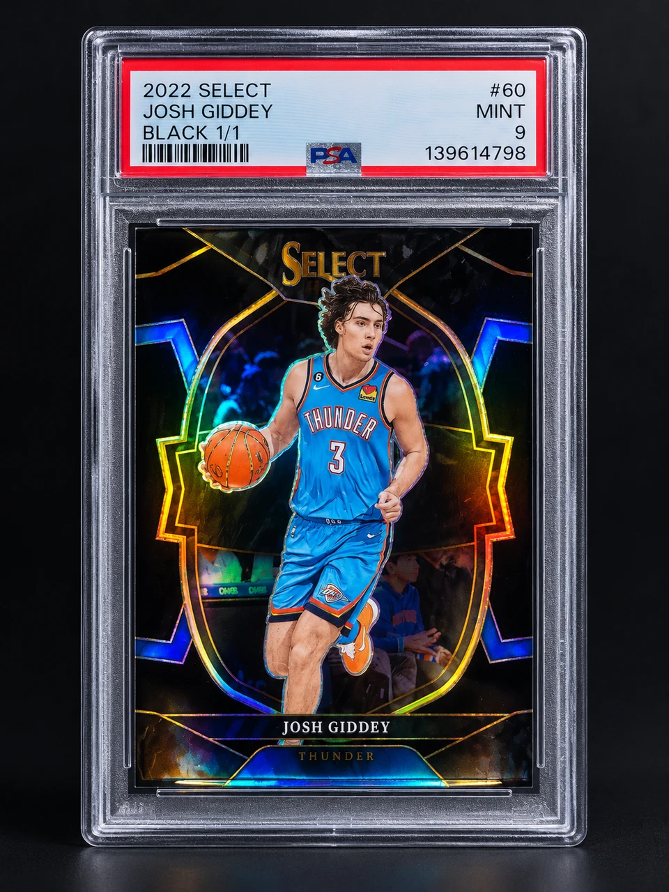 2022 select josh giddey black prizm 1/1