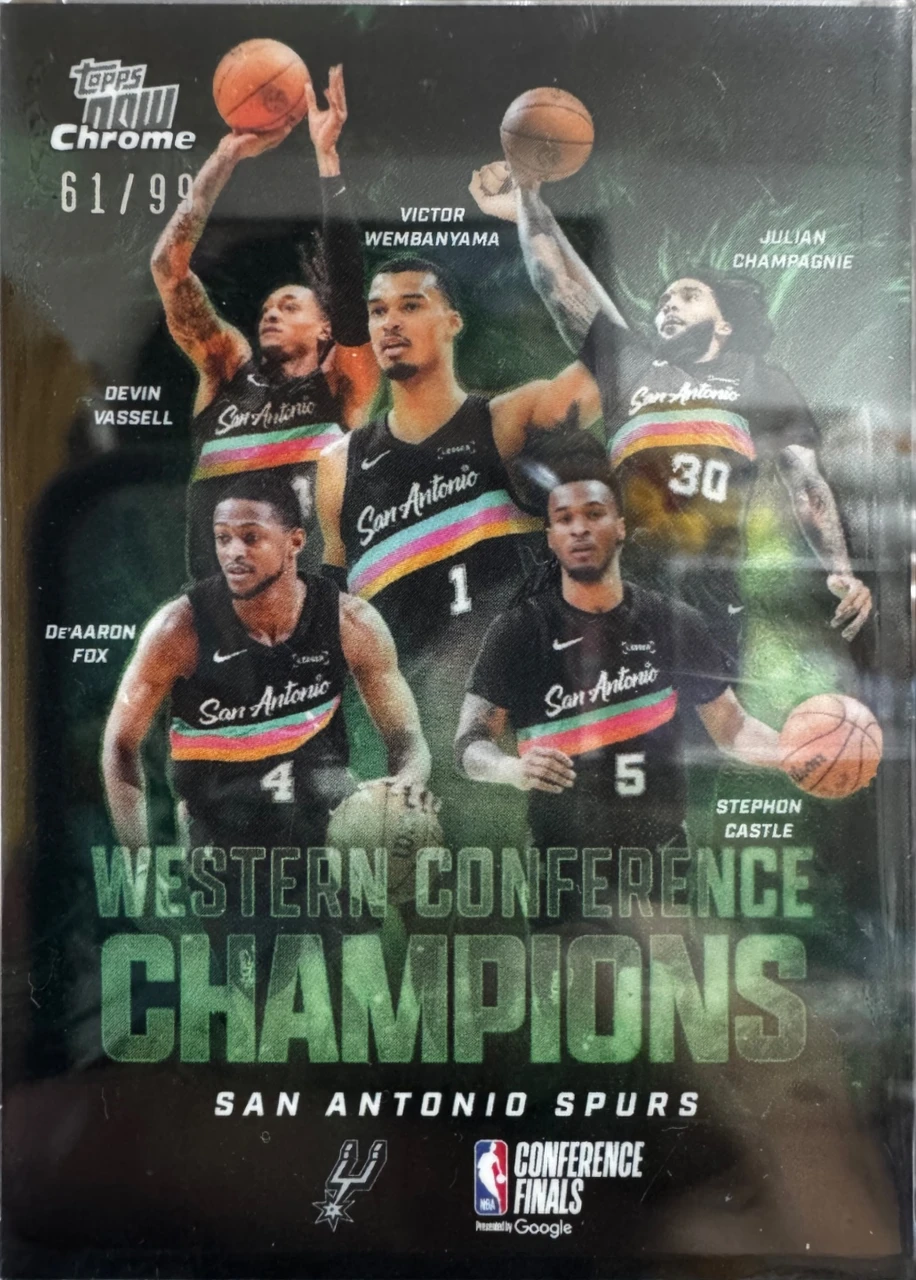 2026 Topps Now Chrome Western Conference Champions San Antonio Spurs