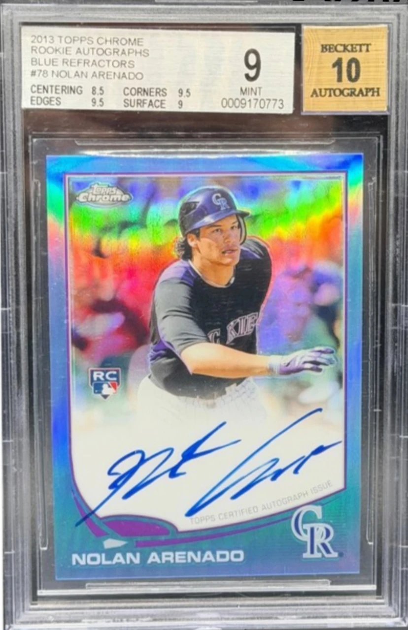 2013 Topps Chrome Rookie Autographs Blue Refractors Nolan Arenado #78