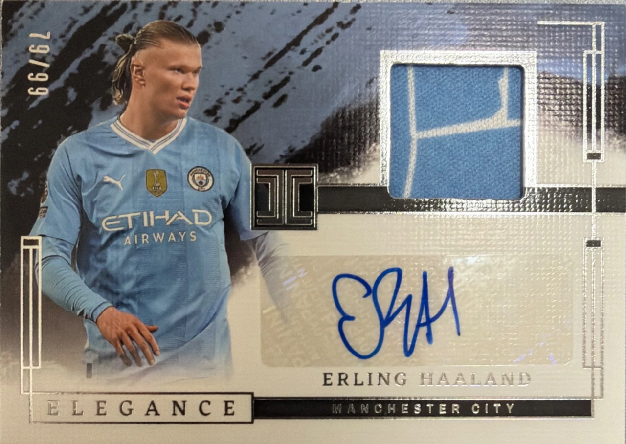 2023-24 Panini Impeccable Erling Haaland Elegance Jersey Autograph