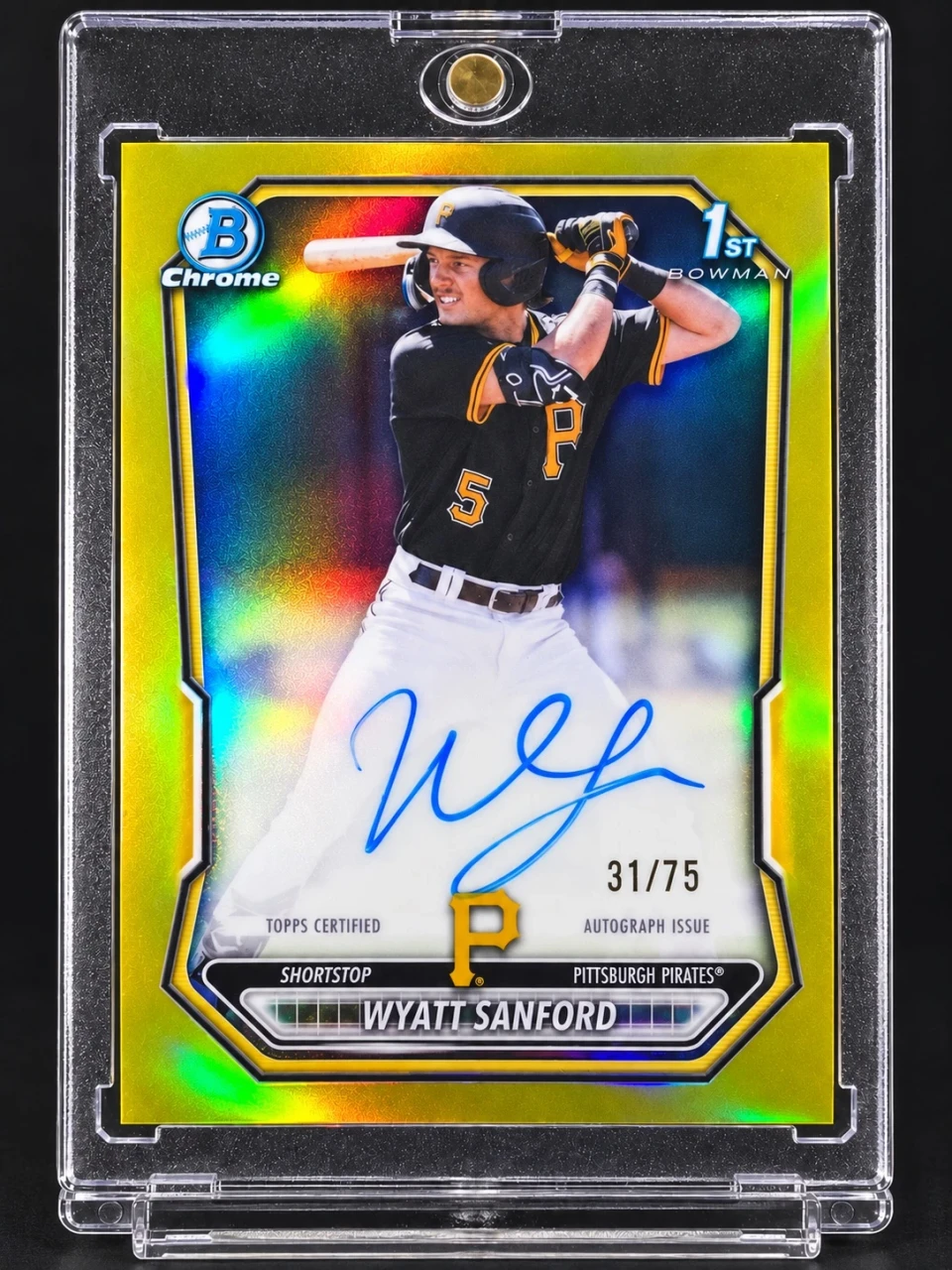 2026 Bowman Wyatt Sanford 1st Bowman Autograph Yellow Refractor