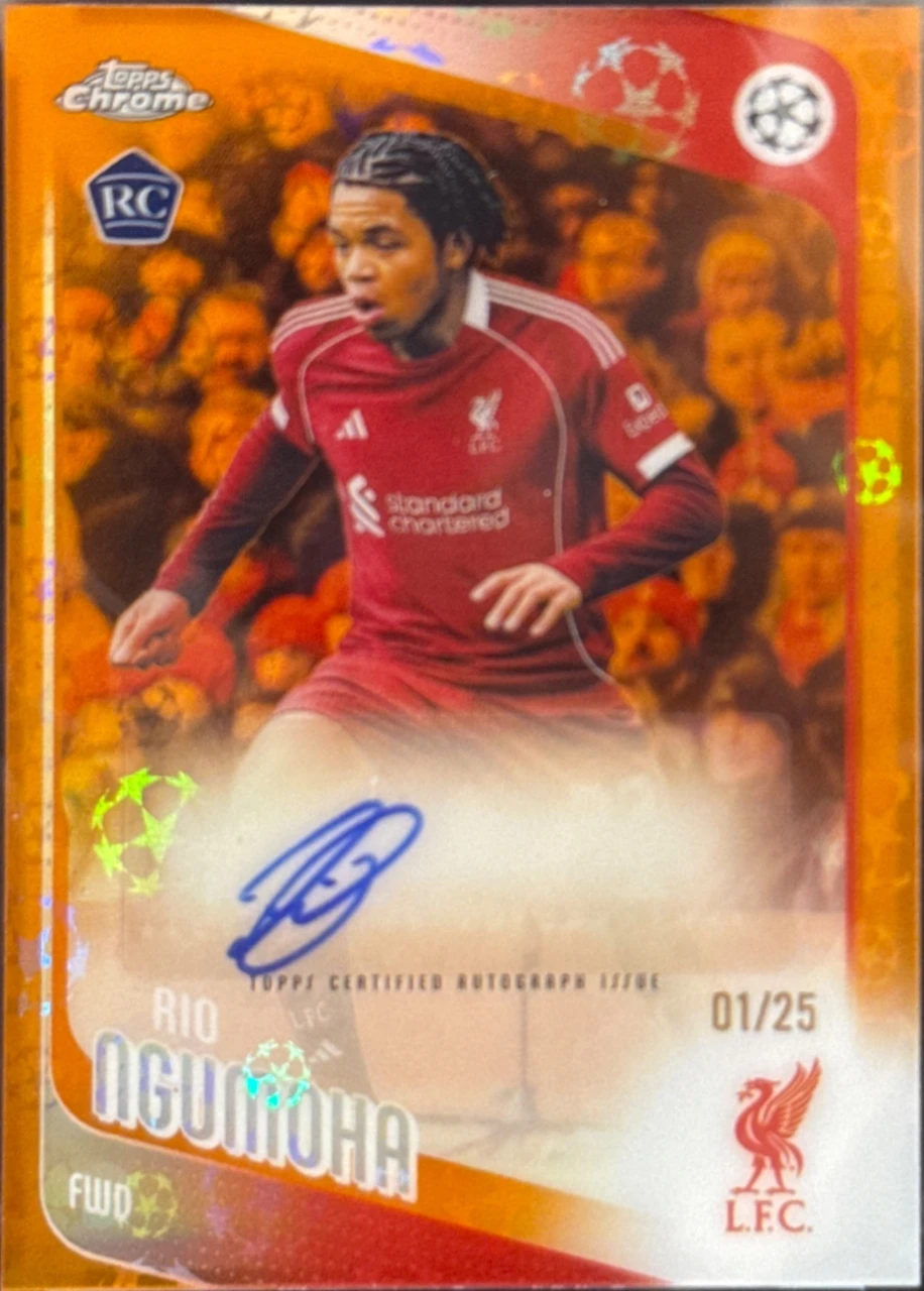 2024-25 Topps Chrome Rio Ngumoha Orange Refractor Auto