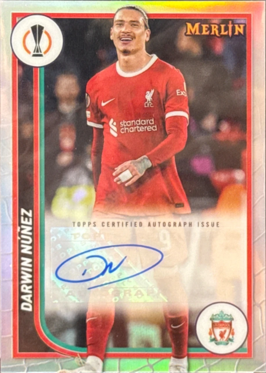 2023-24 Topps Merlin UEFA Europa League Darwin Núñez Autograph