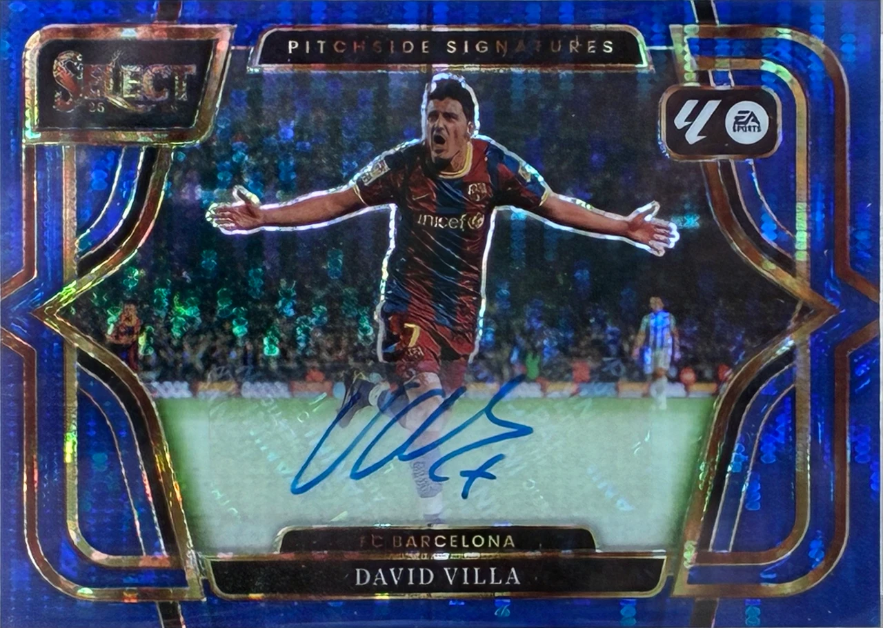 DAVID VILLA 2025-26 PANINI SELECT LA LIGA PITCHSIDE SIGNATURES BLUE PULSAR AUTOGRAPH #PS-DVI