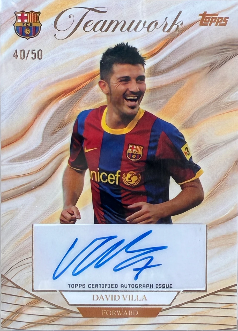 DAVID VILLA 2025-26 TOPPS FOREVER FC BARCELONA BARCELONA IDENTITY AUTOGRAPHS TEAMWORK /50 #BI-DV