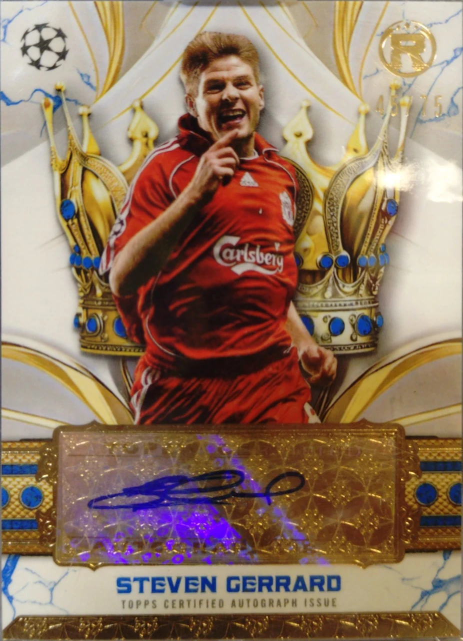 Steven Gerrard Topps Reverence UEFA Club Competitions Crowned Legend Autograph