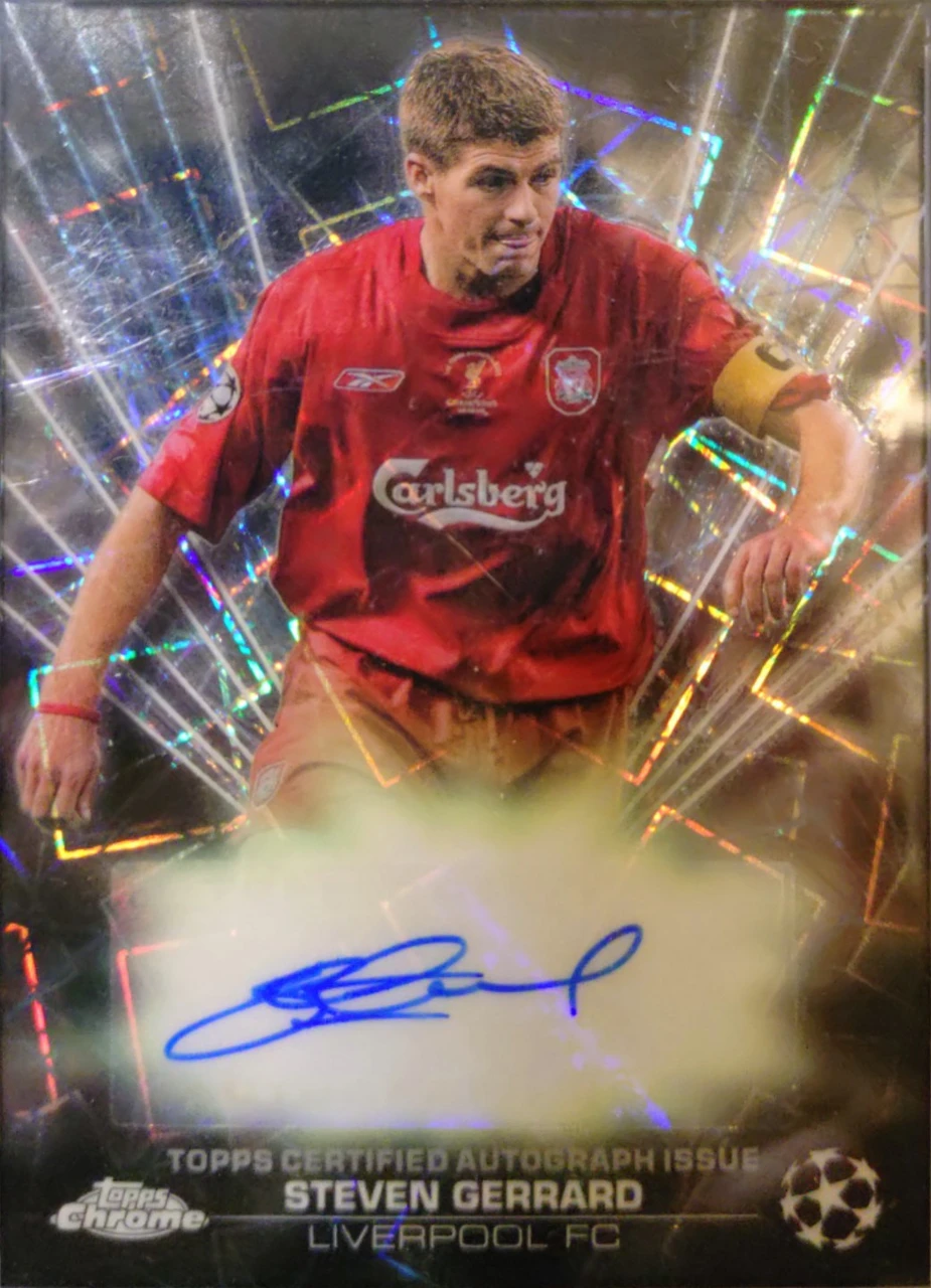 2023/24 Topps Chrome UEFA Club Competitions Black Lazer Autograph Steven Gerrard
