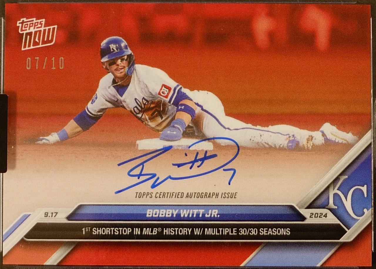 Bobby Witt Jr. Topps NOW Auto Jersey Number