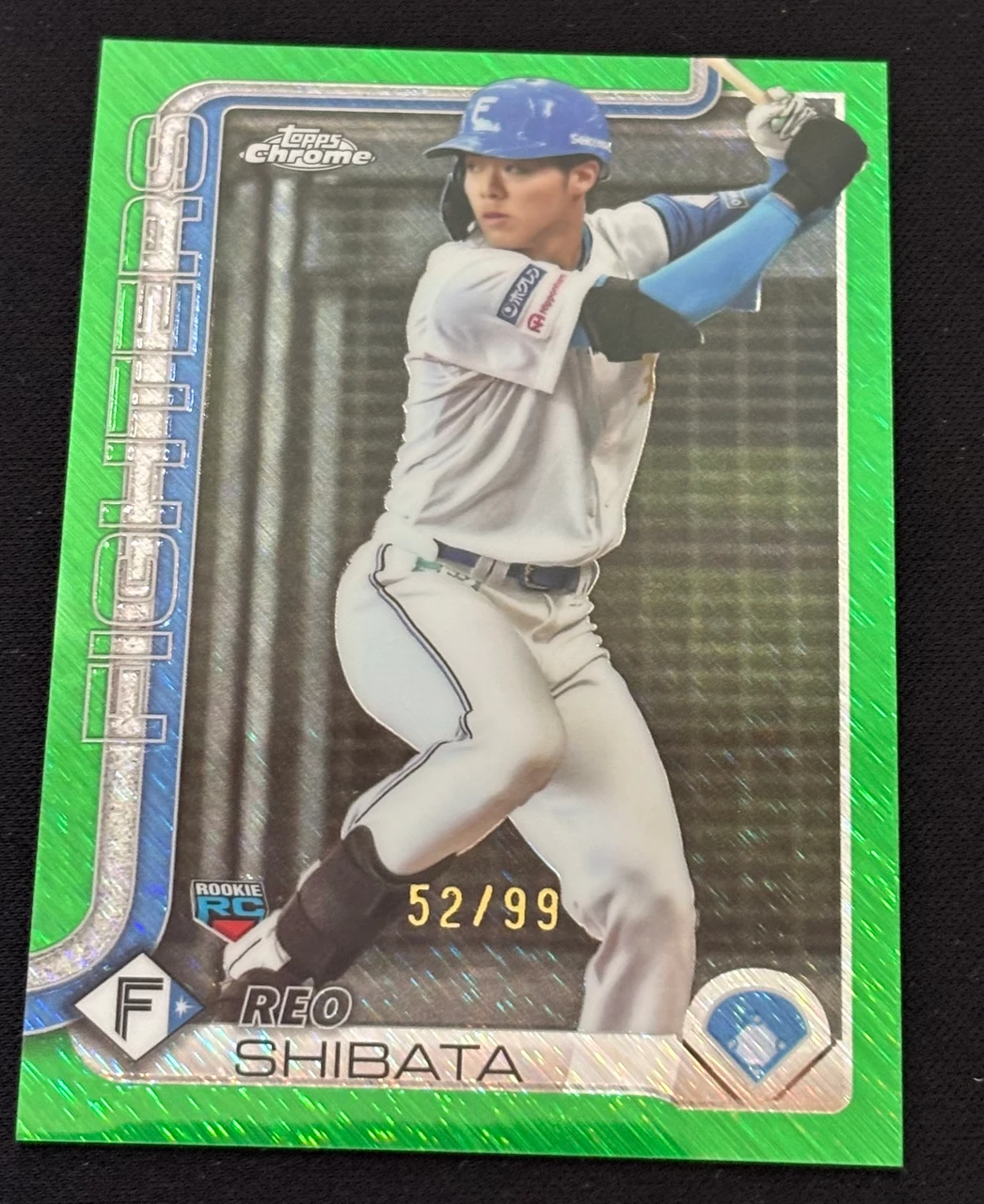 柴田獅子　topps chrome NPB 2025 99枚限定　GREEN SHIMMER REFRACTOR