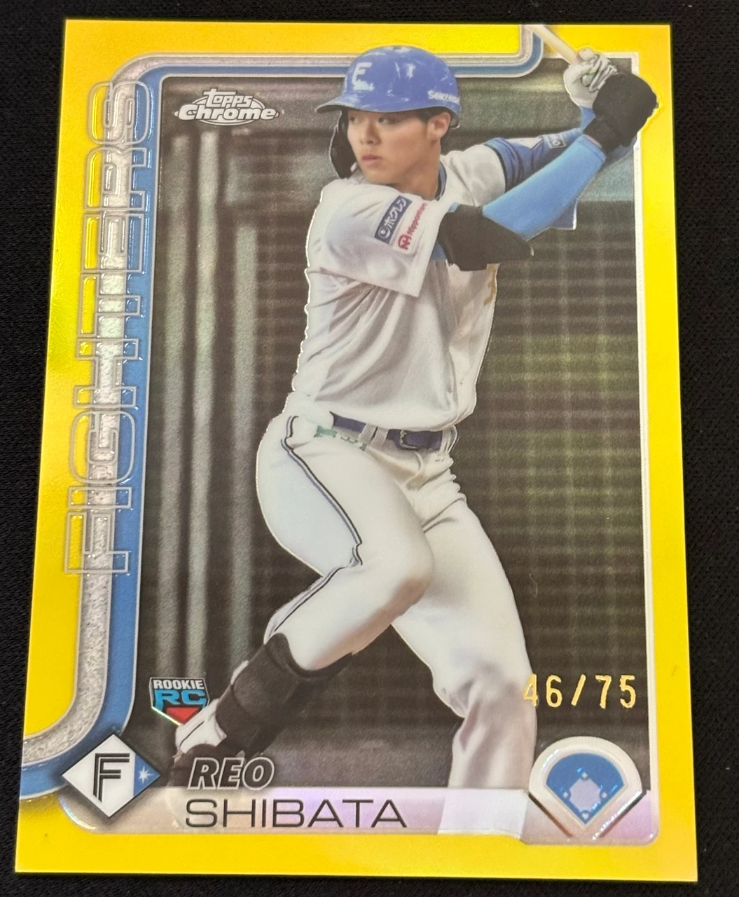 柴田獅子　topps chrome NPB 2025 75枚限定　YELLOW REFRACTOR