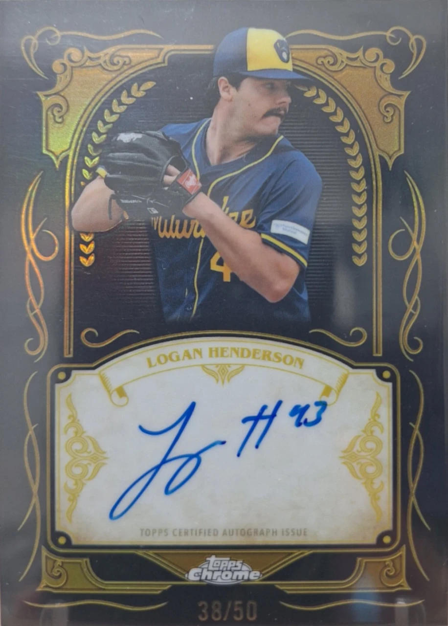2026 Topps Chrome Baseball Ink Strokes Autograph Card Logan Henderson #IS-LH (38/50)