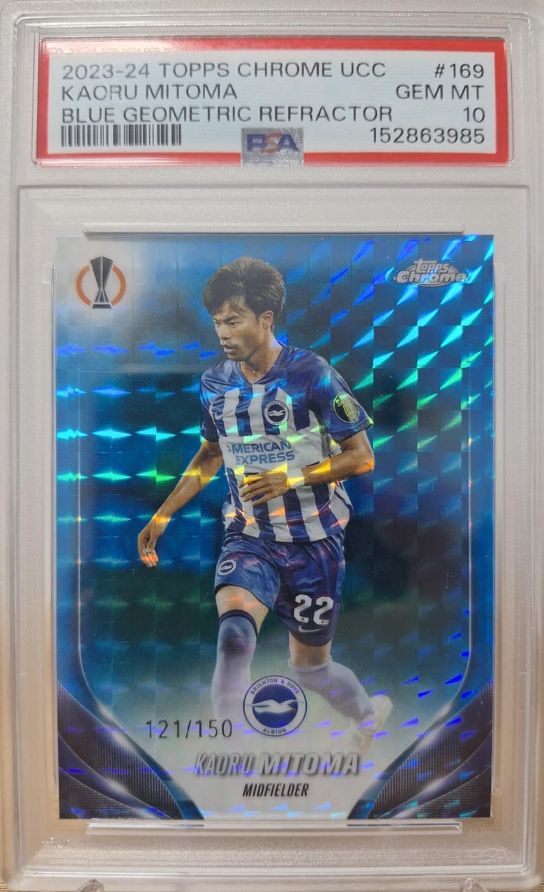 2023-24 Topps Chrome UCC Kaoru Mitoma Blue Geometric Refractor