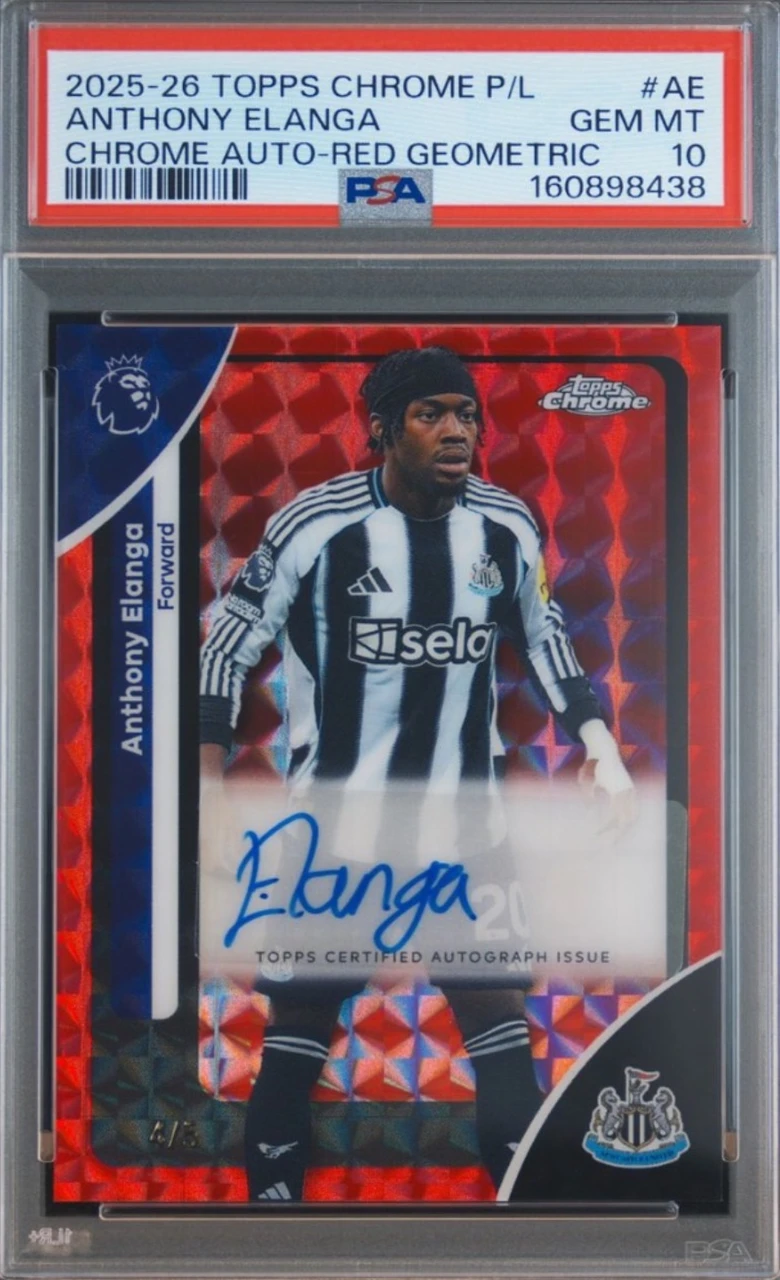 2025-26 Topps Chrome Premier League Anthony Elanga Auto-Red Geometric /5