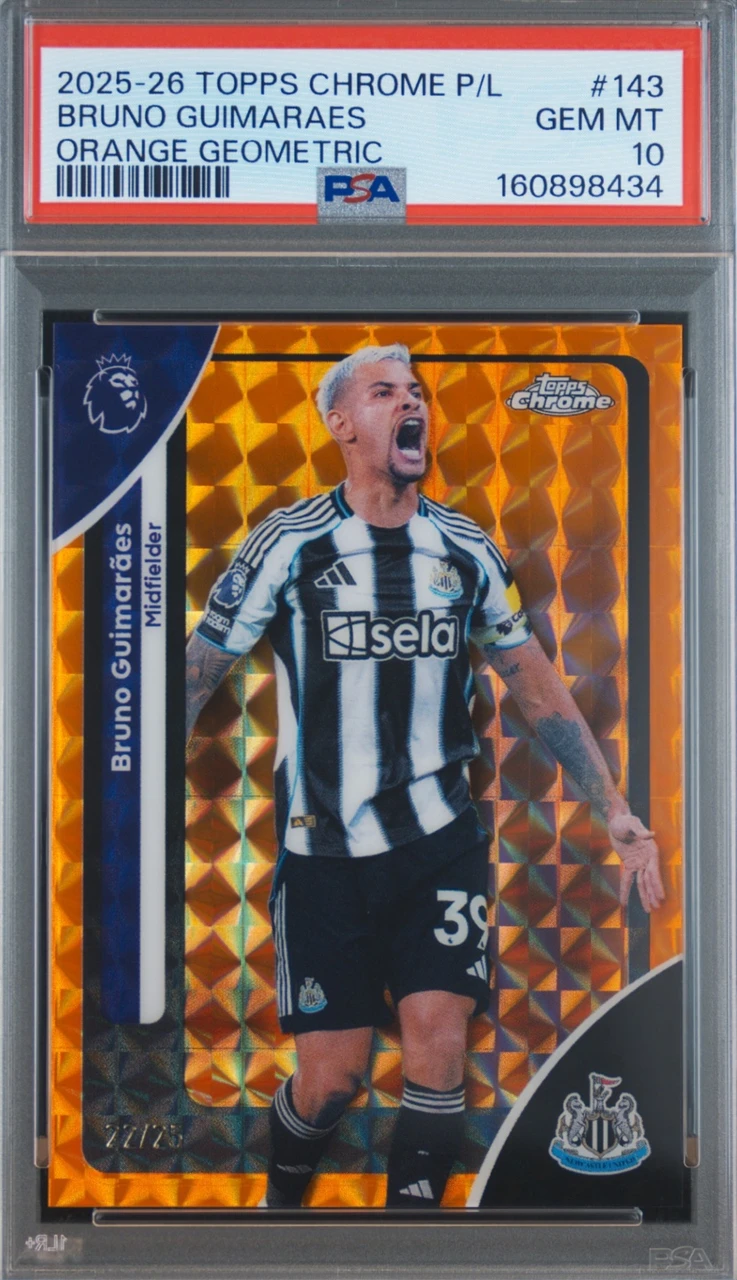 2025-26 Topps Chrome Bruno Guimaraes Orange Geometric PSA10