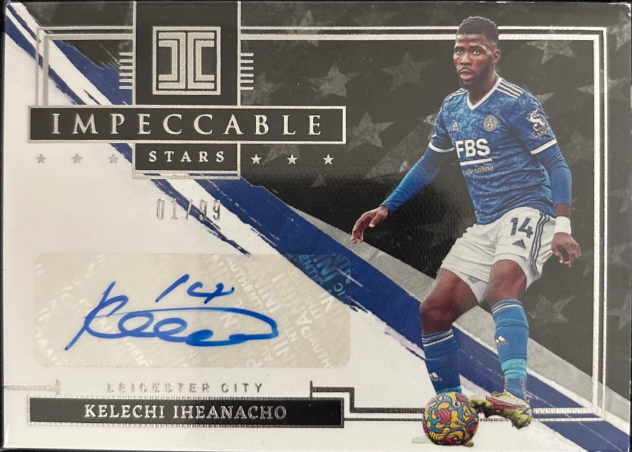 Kelechi Iheanacho 2021-22 Panini Impeccable Stars Autograph