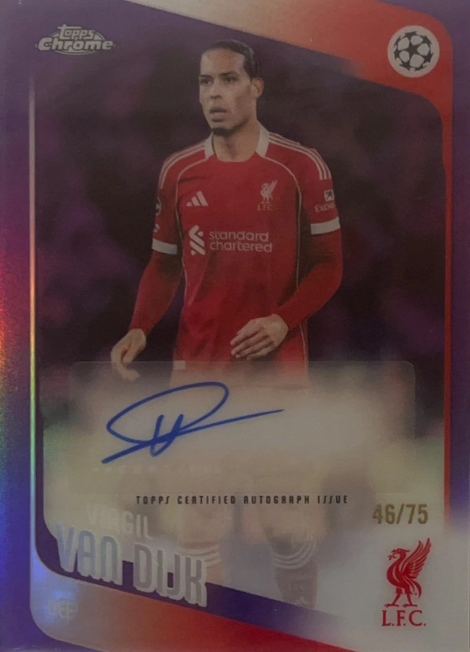 2025/26 TOPPS CHROME UEFA CLUB COMPETlTIONS VIRGIL VAN DIJK AUTOGRAPH /75