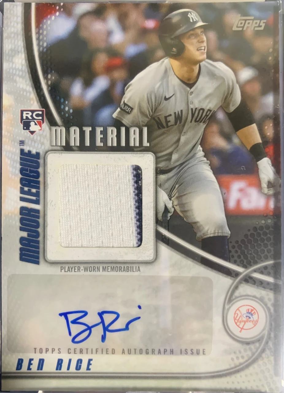 topps MLB Ben Rice relic auto 50シリアル