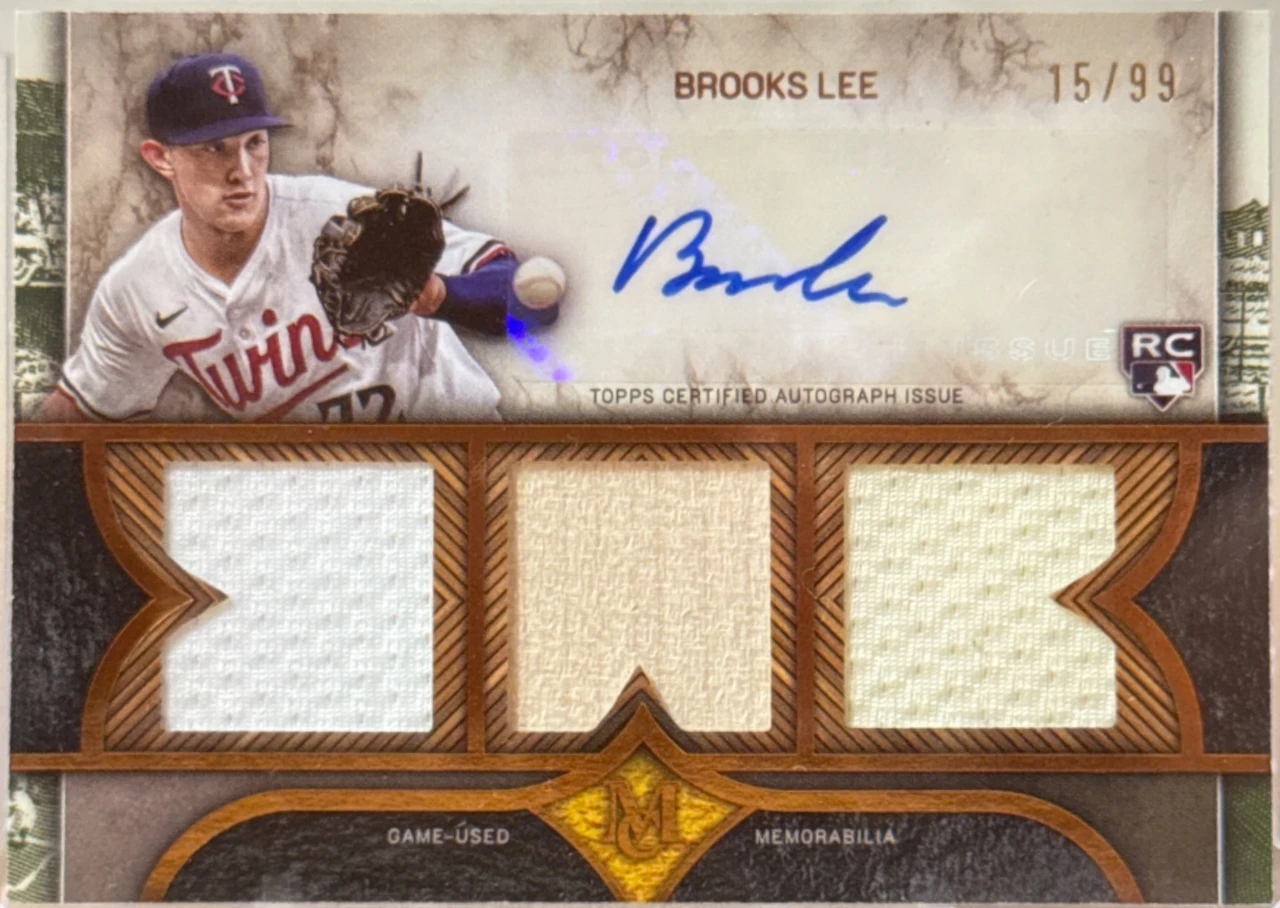 2025 Topps Museum Collection Signature Swatches Triple Relic Autograph Brooks Lee /99
