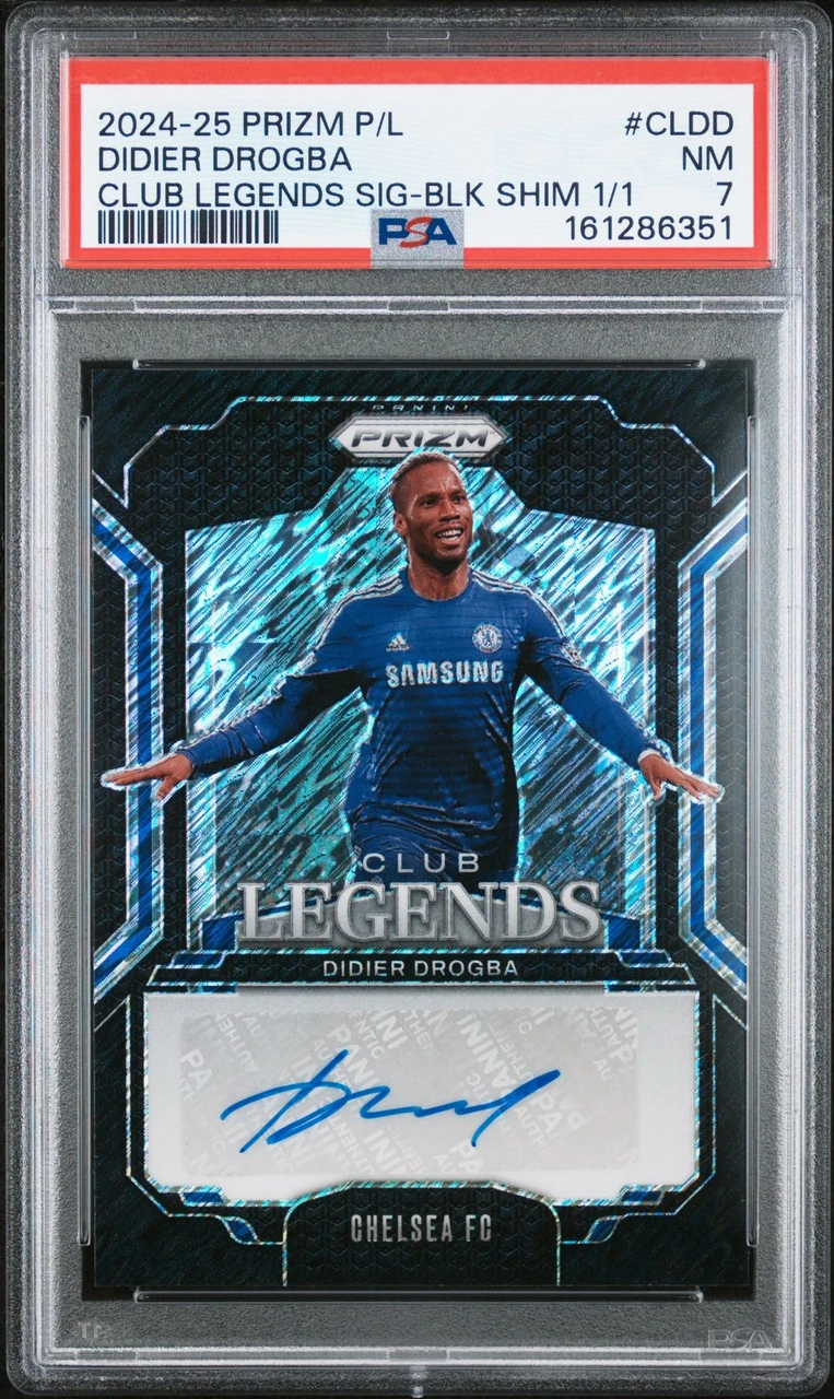 2024/25 Panini Prizm Premier League Club Legends Signatures Black Shimmer Didier Drogba 1/1