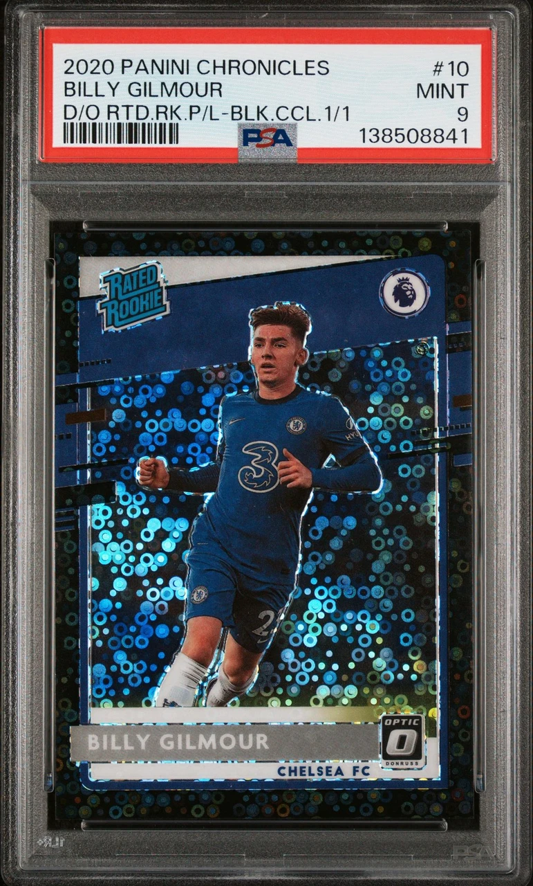 2020 Panini Chronicles Soccer Donruss Optic Rated Rookies Black Circles Billy Gilmour 1/1