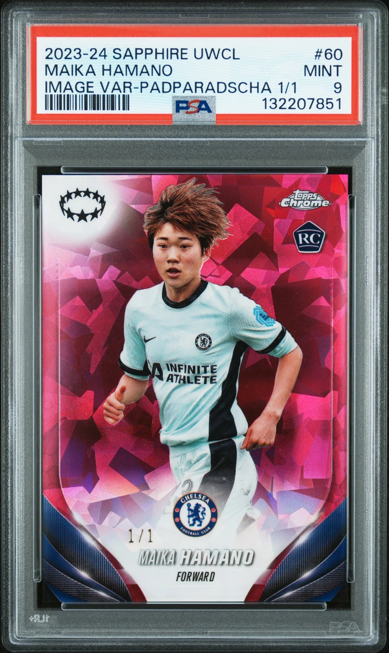 2023/24 Topps Chrome UWCL Sapphire Padparadscha Maika Hamano 1/1