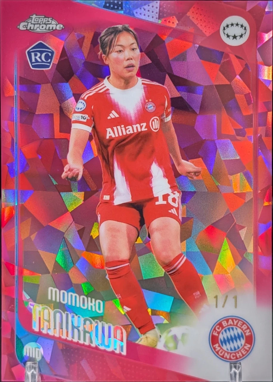 2025/26 Topps Chrome UWCL Sapphire Padparadscha Momoko Tanikawa 1/1
