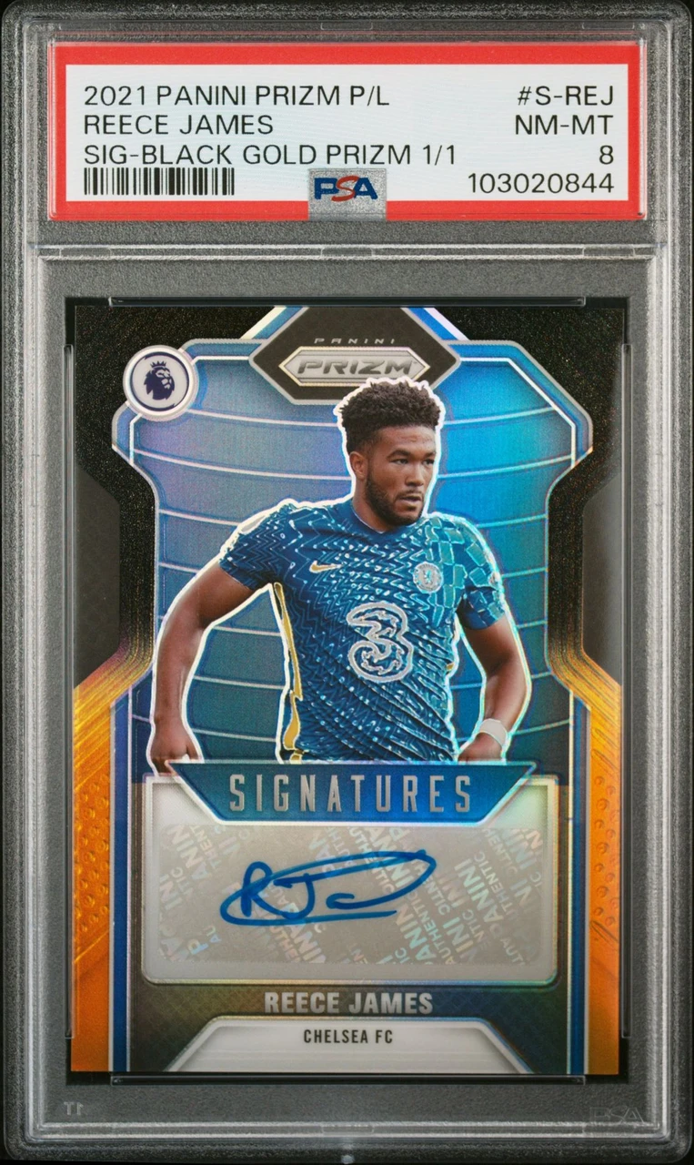 2021/22 Panini Prizm Premier League Signatures Black Gold Reece James 1/1