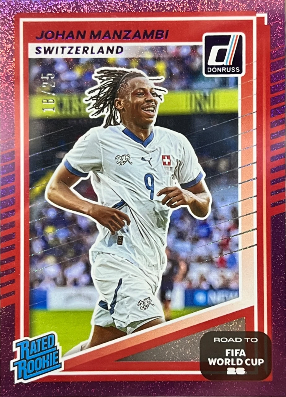 2025-26 Panini Donruss Road to FIFA World Cup 26 Rated Rookie #250 /25 Johan Manzambi
