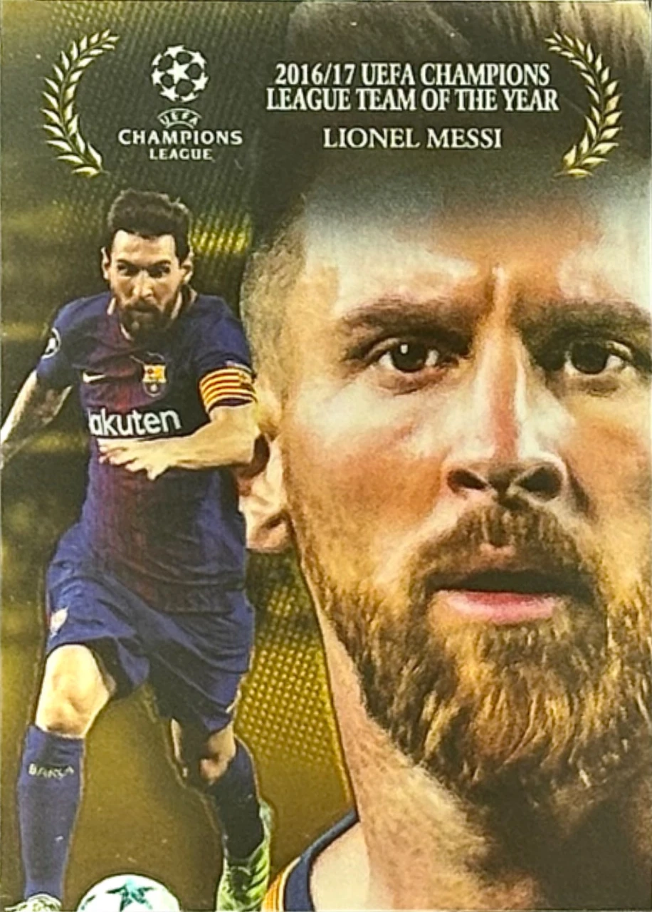2017-18 Topps Chrome UEFA Champions League Soccer_AW-LM Lionel Messi_Gold Refractors /50