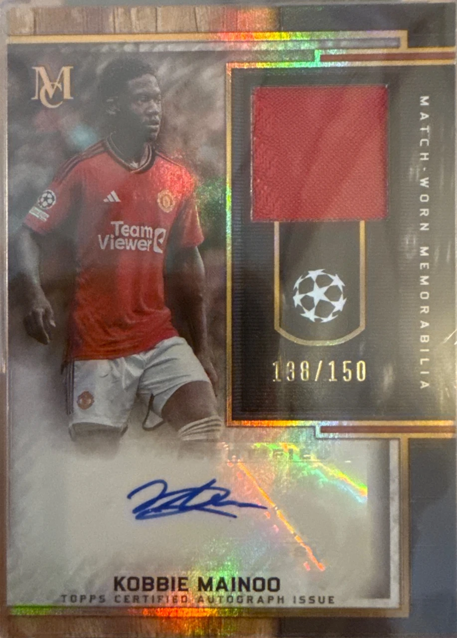 2023-24 Topps Museum Collection Kobbie Mainoo Match-Worn Memorabilia Autograph