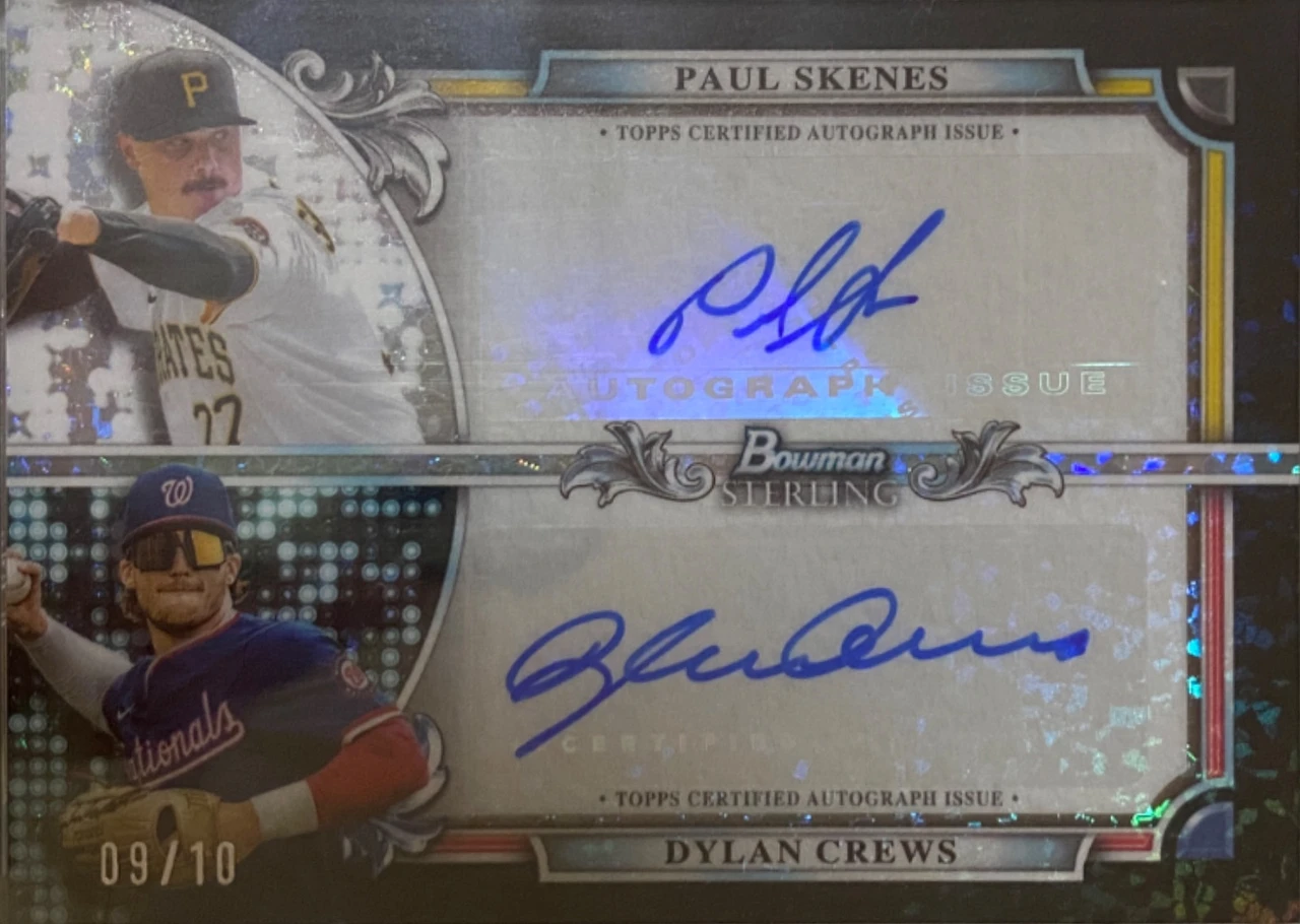 Topps 2024 Bowman Staring Paul Skenes Dylan Crews Dual Auto /10 Black
