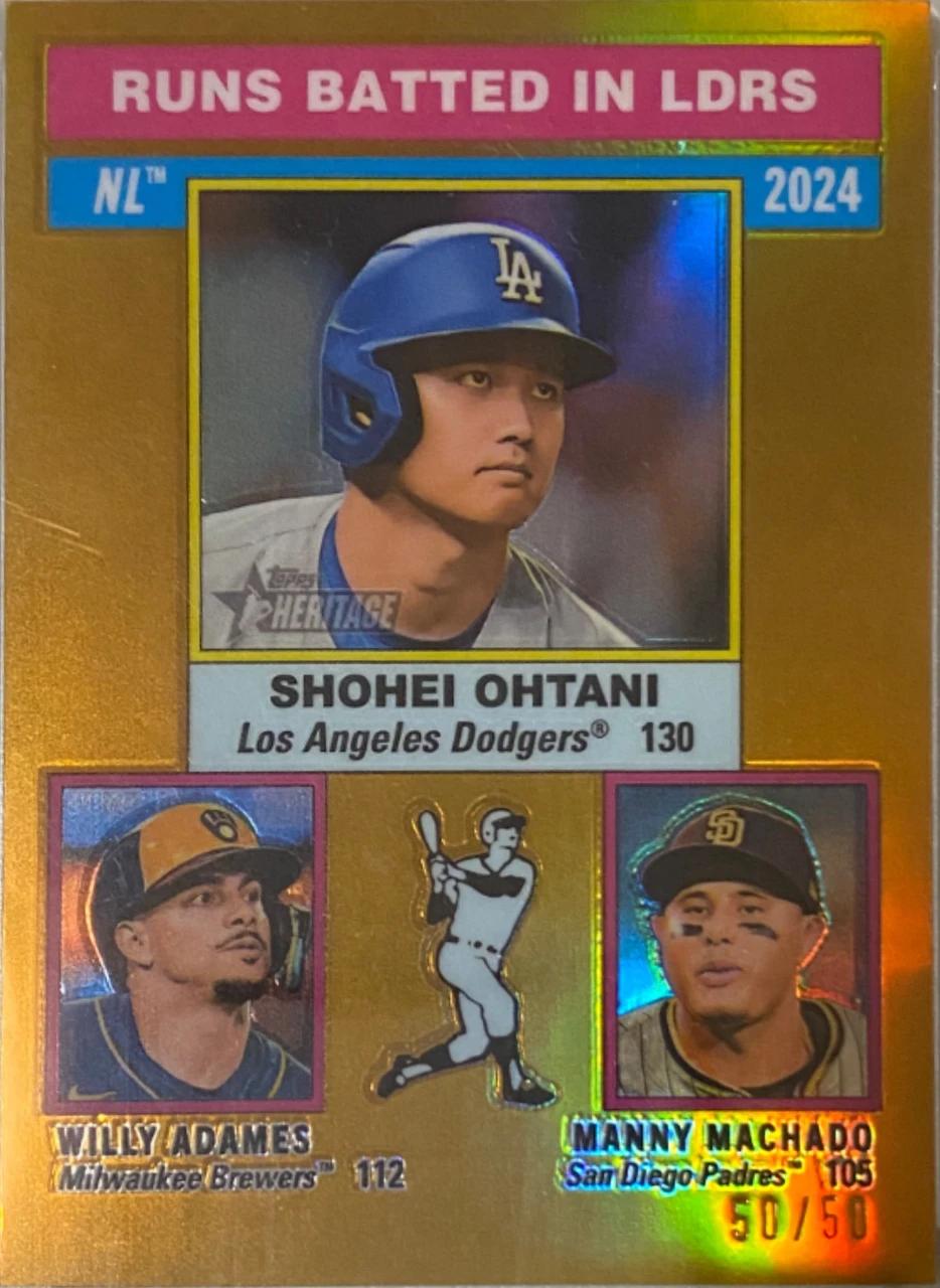 Topps 2025 heritage Runs Batted In LDRS 50/50 Last Number
