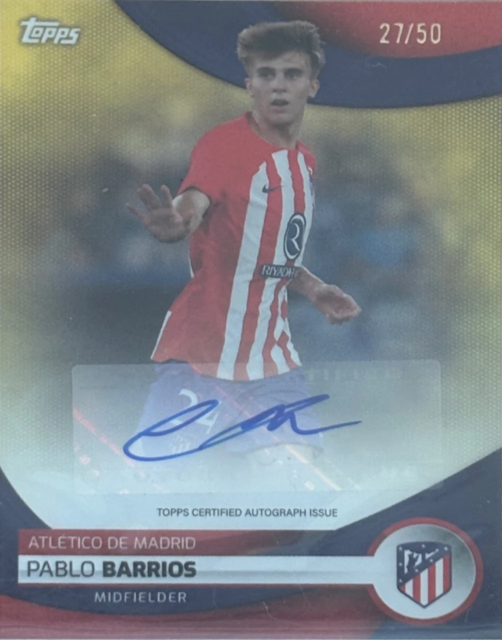 2023-24 Topps UEFA Club Competitions Pablo Barrios Autograph