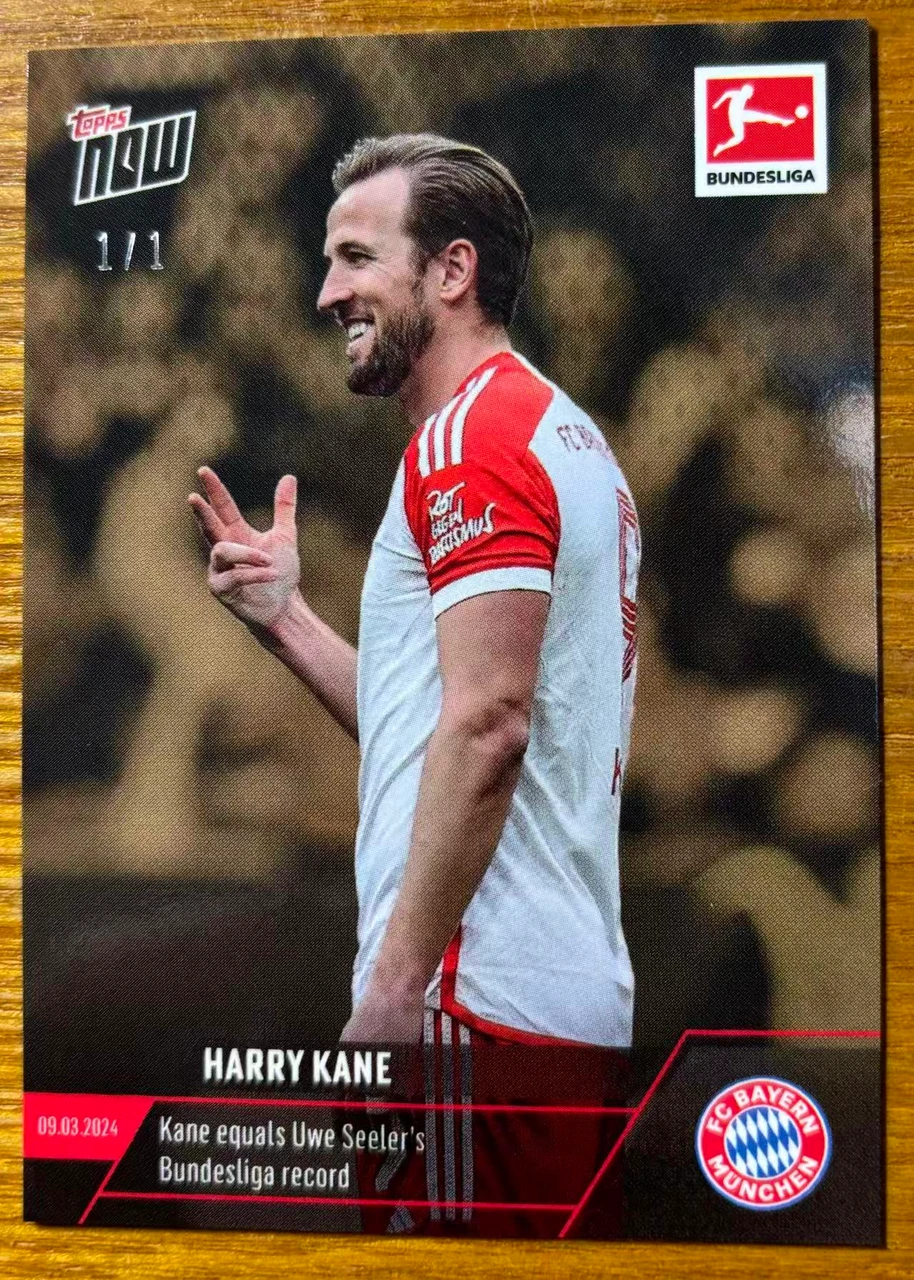 2023-24 Topps Now Bundesliga Harry Kane Gold Parallel 1/1