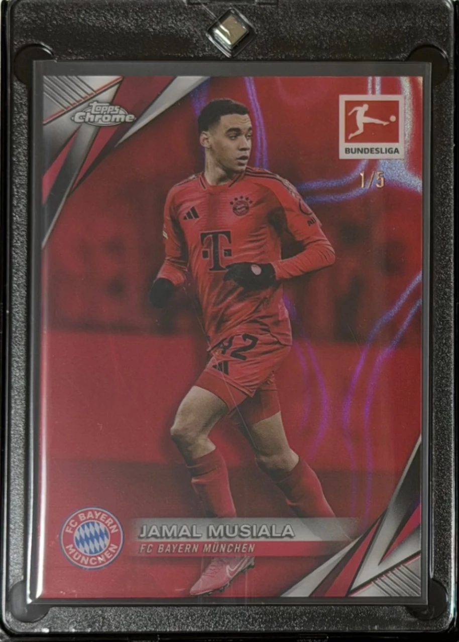 2024-25 Topps Chrome Bundesliga Jamal Musiala Red Lava Refractor 1/5