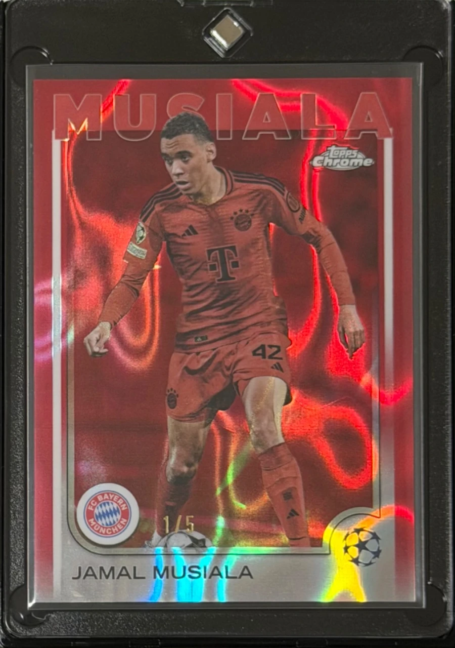 2024-25 Topps Chrome UEFA Club Competitions Red Lava Jamal Musiala 1/5